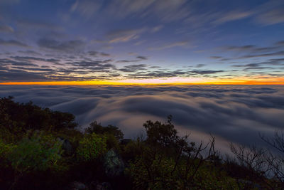 Scenic view of cloudy sky during sunset