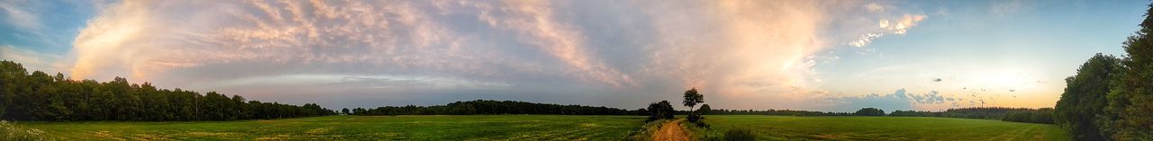 Panoramic view of landscape against sky during sunset
