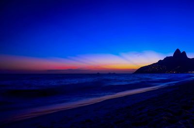 Scenic view of sea at sunset