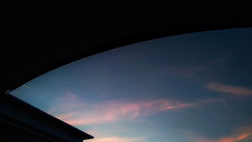 Low angle view of sky seen through window