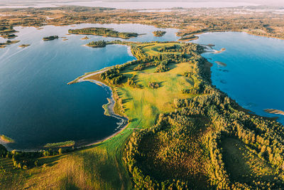 High angle view of sea shore