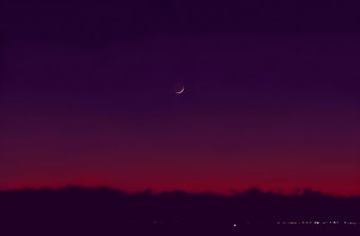 Scenic view of silhouette moon against sky at night