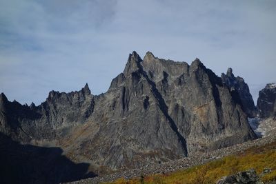Low angle view of mountain against sky