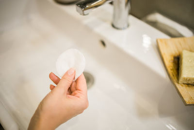 Cropped hands of person washing hand