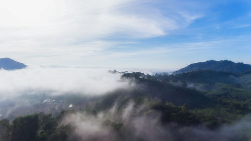 Scenic view of mountains against sky