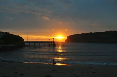 Scenic view of sea at sunset