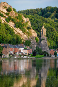 Scenic view of lake by mountain