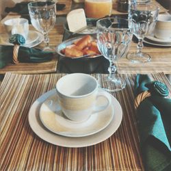 Coffee cup on table