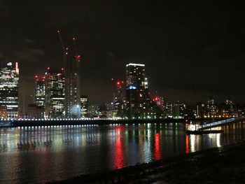 Illuminated city at night