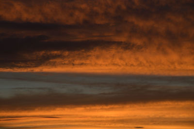 Low angle view of orange sky