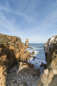 Rock formations in sea