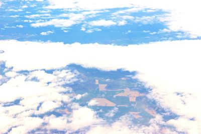 Aerial view of clouds over blue sky