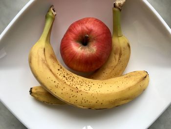 High angle view of apples in bowl