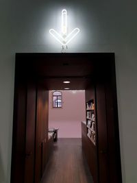 Illuminated entrance of building