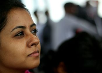 Close-up portrait of young woman