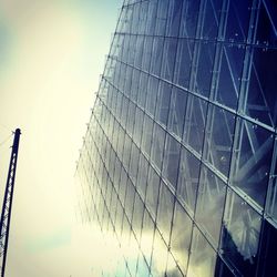 Low angle view of modern building against sky