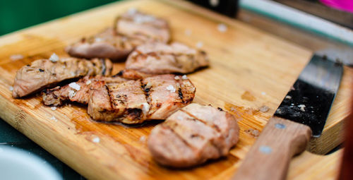 Close-up of cutting board