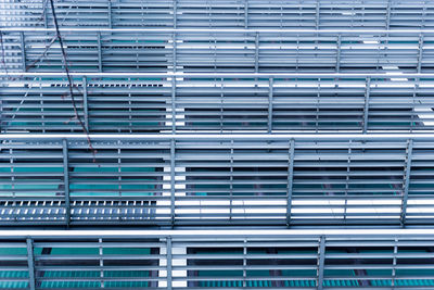 Full frame shot of metallic structure on modern building