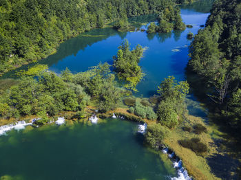 Aerial view of the mreznica river, croatia