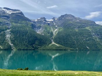 Panoramic view of lake against sky