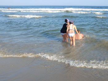 Full length of woman on beach