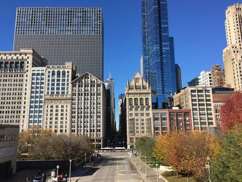 View of skyscrapers in city