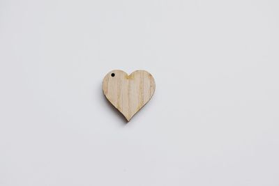 Close-up of heart shape on white background