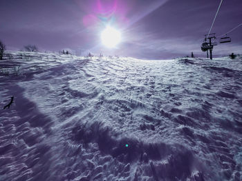 Scenic view of frozen sea against sky during winter