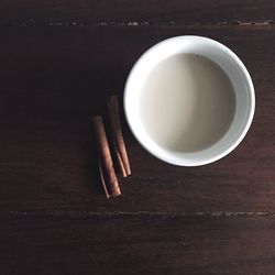 High angle view of tea on table