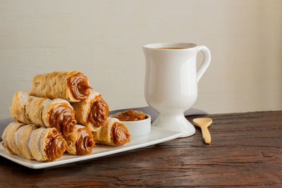 Close-up of food on table