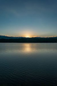 Scenic view of sea at sunset