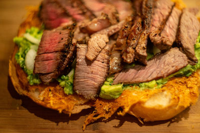 High angle view of food on table