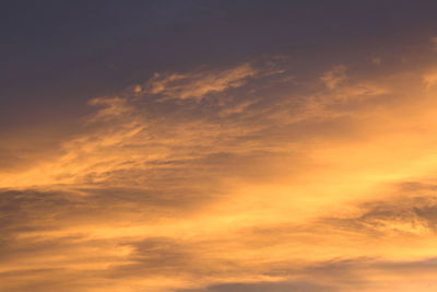 Low angle view of orange sky