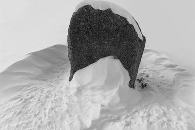 Close-up of ice cream in snow