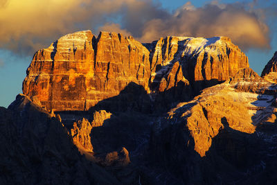 Scenic view of rock formation against sky