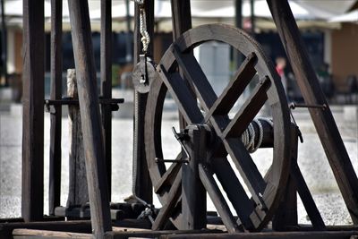 Close-up of old machinery