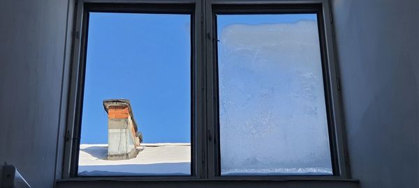 Low angle view of window in building