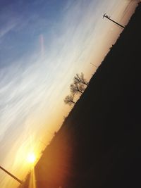 Low angle view of sky at sunset