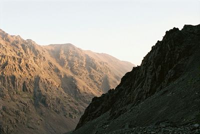 Scenic view of mountains against clear sky