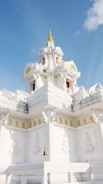 Low angle view of white building against sky