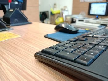 Close-up of laptop on table