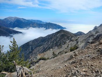 Scenic view of mountains against sky
