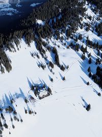 High angle view of snow