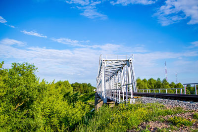 View of bridge against blue sky