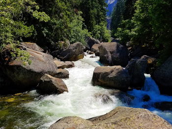 Scenic view of waterfall