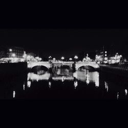 View of illuminated buildings at night