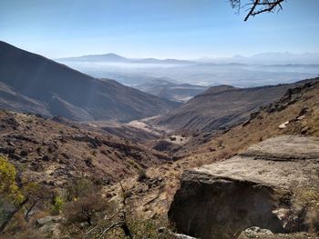 Scenic view of mountains against sky