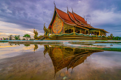 Reflection of building in lake