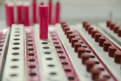 Close-up of lipstick being prepared in factory
