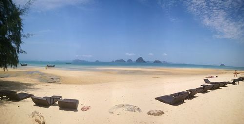 Scenic view of beach against sky